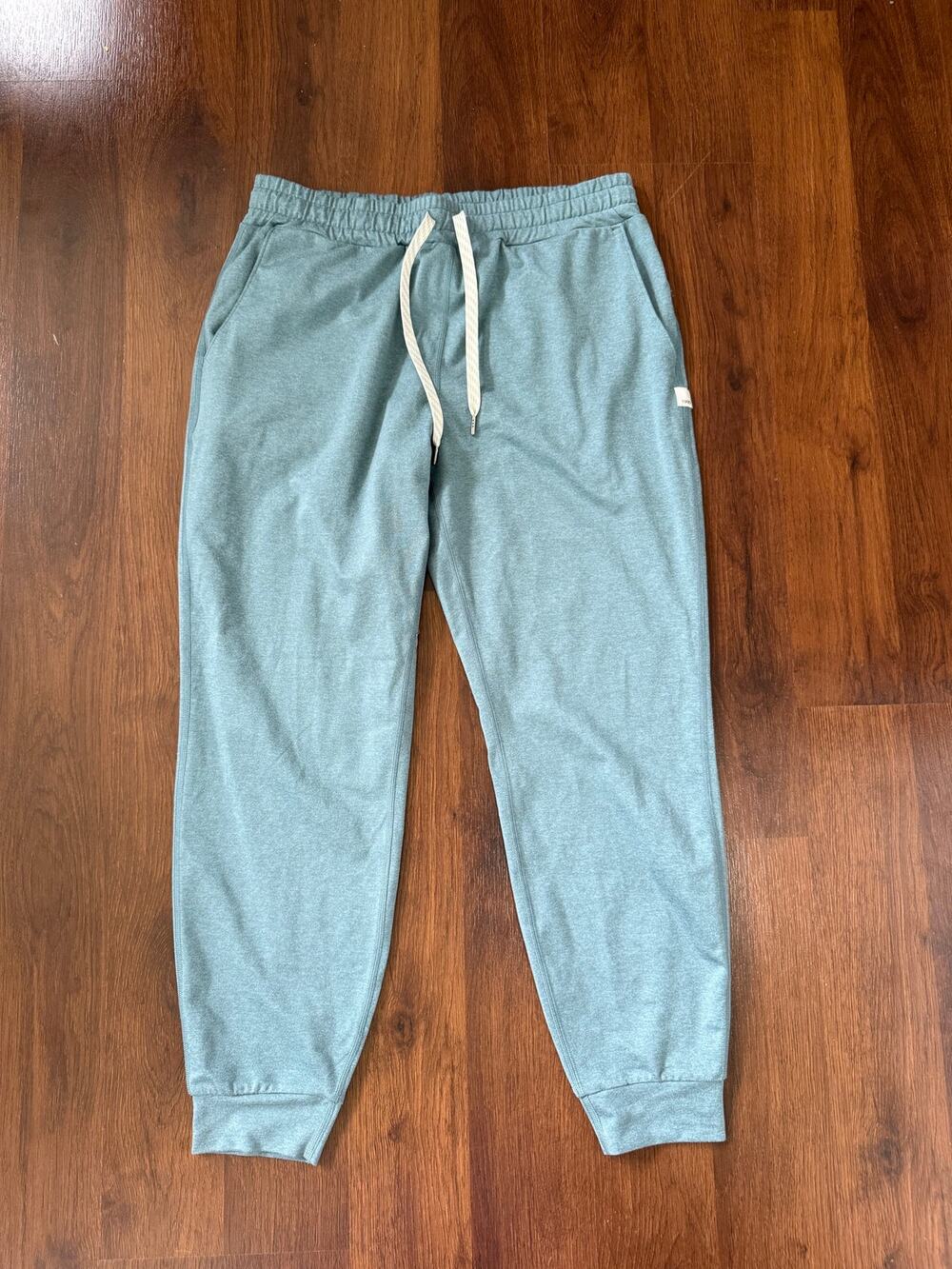 Vuori Dreamknit Performance Joggers Heather Teal Women’s Sz S Athleisure Comfort